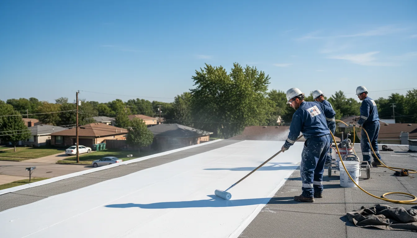 Commercial roof coating in Garciasville, TX near me